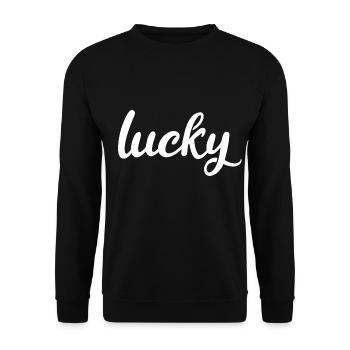 Lucky - Unisex Sweatshirt - black - Front - Alina (178cm) & Michal (187cm)