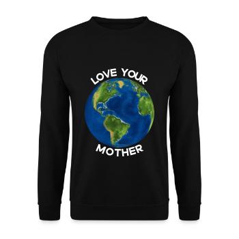 Love your Mother Earth - Unisex Pullover - Schwarz - Vorne - Alina (178cm) & Michal (187cm)