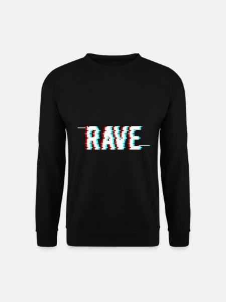 Rave Glitch Hardstyle Festival EDM Techno - Unisex Sweatshirt - black