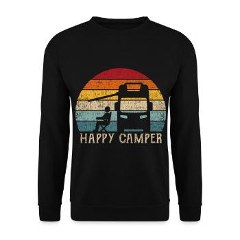 Caravan Travel Caravan Camping Motorhome Road Trip - Unisex Sweatshirt - black - Front - Alina (178cm) & Michal (187cm)