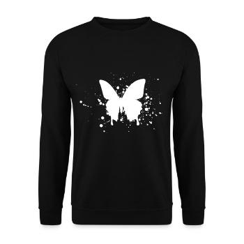 Papillon art silhouette - Sweat-shirt Unisexe - noir - Devant - Alina (178cm) & Michal (187cm)