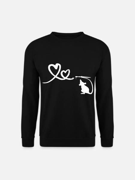 Ratte mit Pinsel Herzen Street Art - Unisex Pullover - Schwarz