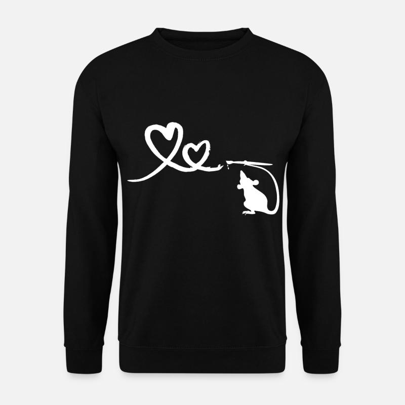 Ratte mit Pinsel Herzen Street Art - Unisex Pullover - Schwarz
