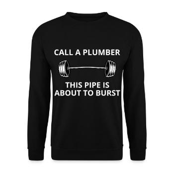 Plumber Plumbing Craftsman Gym Workout Funny - Unisex Sweatshirt - black - Front - Alina (178cm) & Michal (187cm)