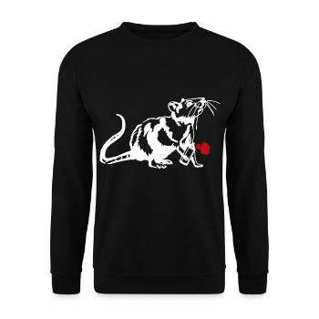 Street Art Rat with Graffiti Can - Unisex Sweatshirt - black - Front - Alina (178cm) & Michal (187cm)