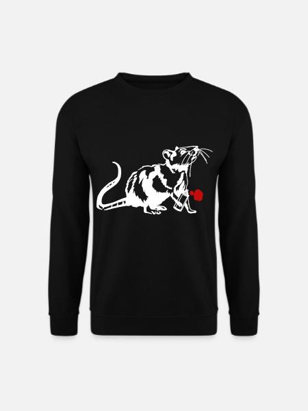 Street Art Ratte mit Graffiti Can - Unisex Pullover - Schwarz
