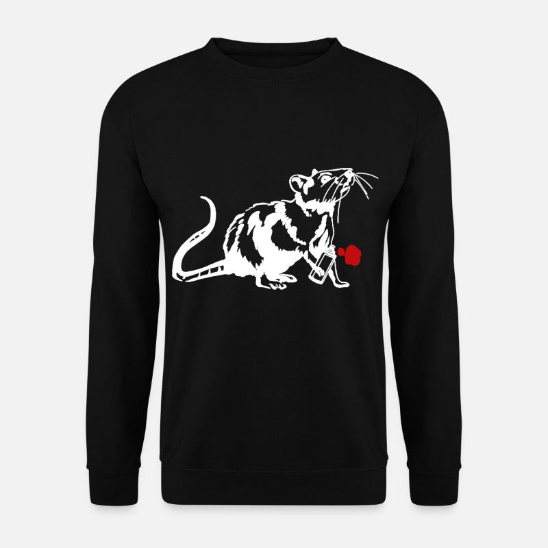 Street Art Ratte mit Graffiti Can - Unisex Pullover - Schwarz