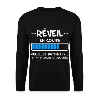 réveil matin - Sweat-shirt Unisexe - noir - Devant - Alina (178cm) & Michal (187cm)