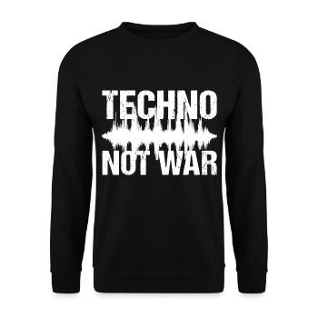 Techno Not War Peace Music Techno - Unisex Sweatshirt - black - Front - Alina (178cm) & Michal (187cm)