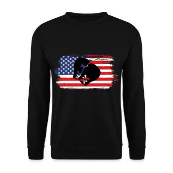 Boxen USA Boxing Boxer - Unisex Sweatshirt - black - Front - Alina (178cm) & Michal (187cm)