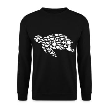 Turtle Ocean Fish Sea Turtle - Unisex Sweatshirt - black - Front - Alina (178cm) & Michal (187cm)
