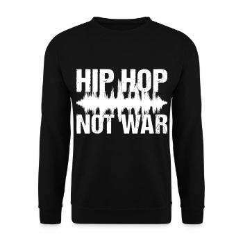Hip Hop Not War Peace Musik - Unisex Pullover - Schwarz - Vorne - Alina (178cm) & Michal (187cm)