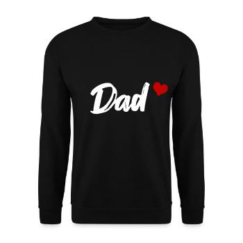 Dad Herz Papa Vater - Unisex Pullover - Schwarz - Vorne - Alina (178cm) & Michal (187cm)