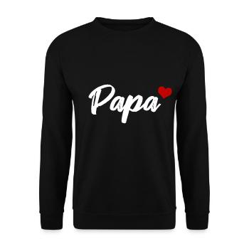 Papa Heart Dear Father - Unisex Sweatshirt - black - Front - Alina (178cm) & Michal (187cm)