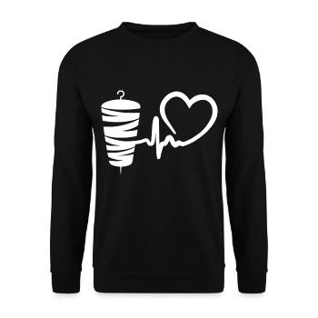 Kebab Lover Kebab Grill Heart - Sweat-shirt Unisexe - noir - Devant - Alina (178cm) & Michal (187cm)