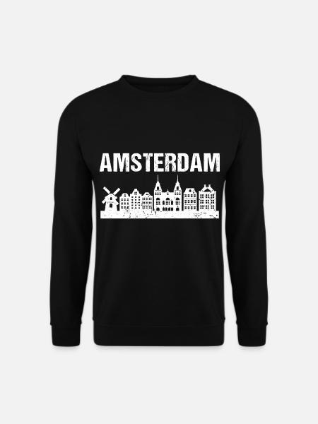 Amsterdam Skyline Stadt - Unisex Pullover - Schwarz