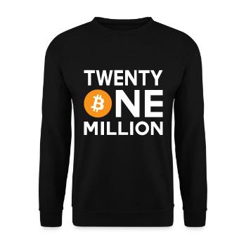 Bitcoin Twenty One Million - Unisex Pullover - Schwarz - Vorne - Alina (178cm) & Michal (187cm)