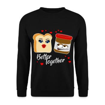 Toast and Chocolate Cream - Better together - Love - Unisex Sweatshirt - black - Front - Alina (178cm) & Michal (187cm)