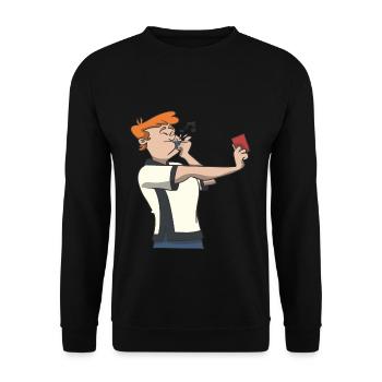 Carton rouge d'arbitre de football - Sweat-shirt Unisexe - noir - Devant - Alina (178cm) & Michal (187cm)