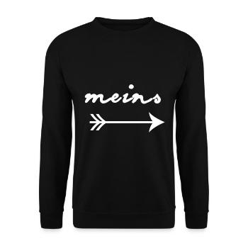 meins - Unisex Pullover - Schwarz - Vorne - Alina (178cm) & Michal (187cm)