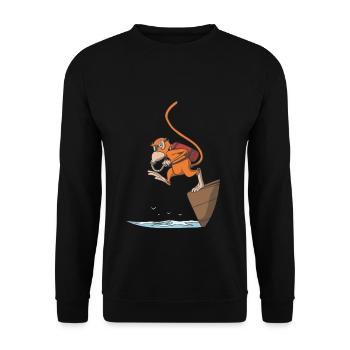Plongeur saute d'idée cadeau de bateau - Sweat-shirt Unisexe - noir - Devant - Alina (178cm) & Michal (187cm)