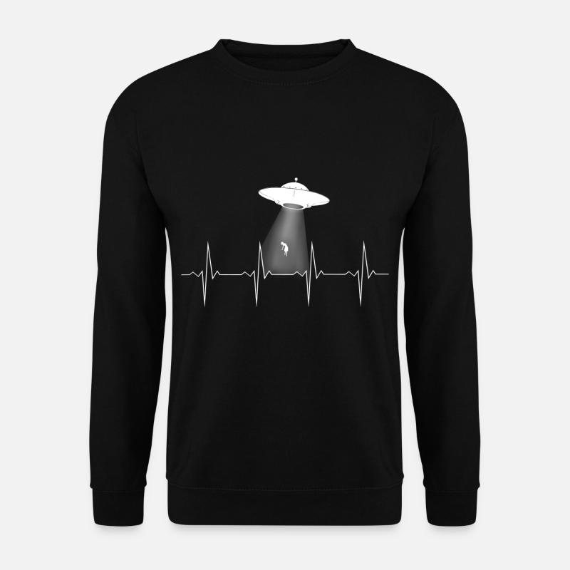 EKG Herzschlag Heartbeat UFO Alien - Unisex Pullover - Schwarz
