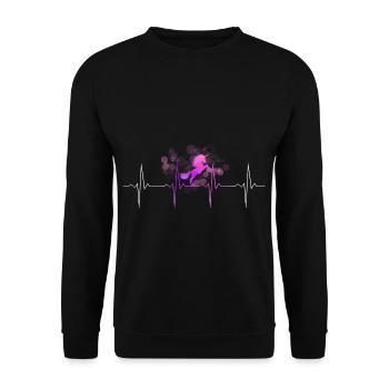 ECG Heartbeat Heartbeat Pink Unicorn/Unicorn - Unisex Sweatshirt - black - Front - Alina (178cm) & Michal (187cm)