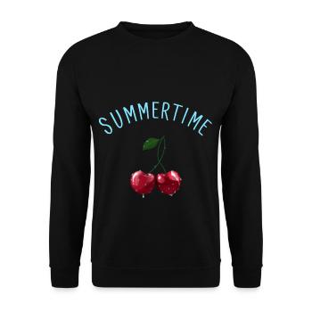 Cherries - Cherries Summertime - Unisex Sweatshirt - black - Front - Alina (178cm) & Michal (187cm)