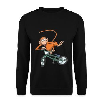 Monkey Race Bike Bicycle Freestyle Gift - Unisex Sweatshirt - black - Front - Alina (178cm) & Michal (187cm)