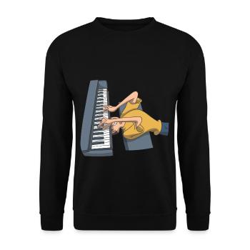 Piano Piano Player Musician Pianist from below - Unisex Sweatshirt - black - Front - Alina (178cm) & Michal (187cm)