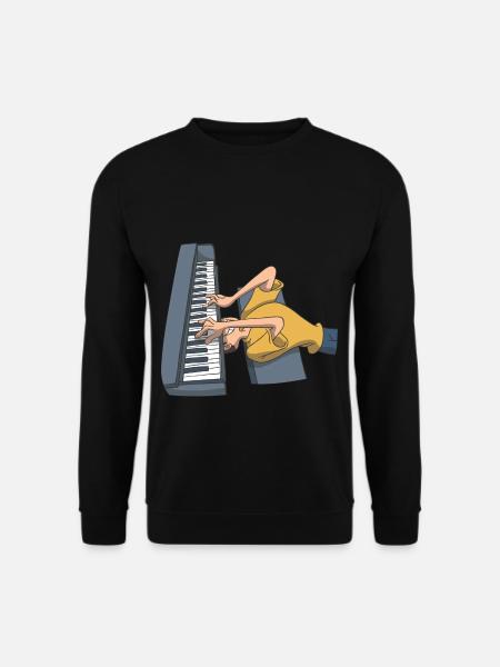 Piano Piano Player Musician Pianist from below - Unisex Sweatshirt - black