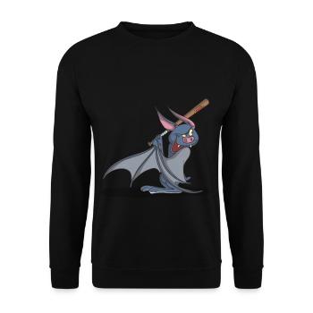 Batte avec batte de baseball - Sweat-shirt Unisexe - noir - Devant - Alina (178cm) & Michal (187cm)