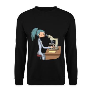Microscope de sciences biomédicales - Sweat-shirt Unisexe - noir - Devant - Alina (178cm) & Michal (187cm)