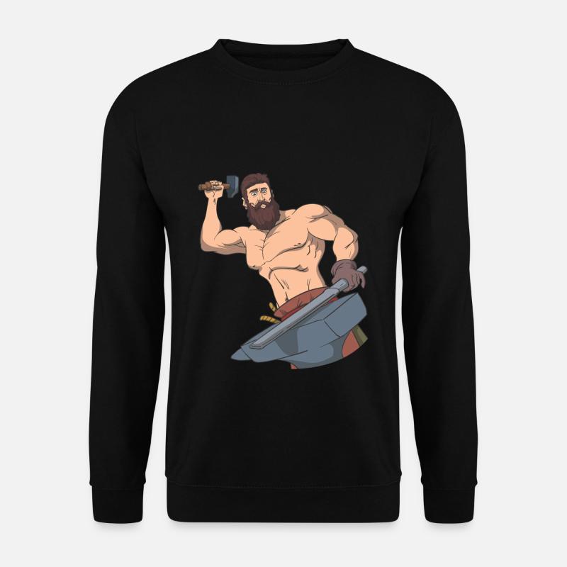 Blacksmith anvil hammer sword - Unisex Sweatshirt - black