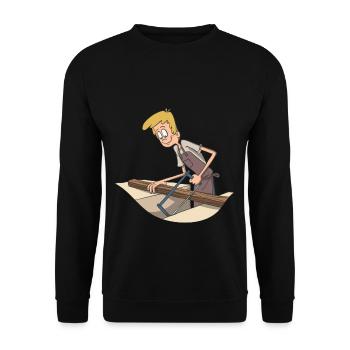 Carpenter saws wood - Unisex Sweatshirt - black - Front - Alina (178cm) & Michal (187cm)