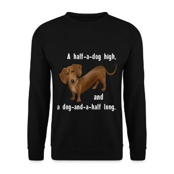 Hund - Dachshund And and a half dog - Unisex Sweatshirt - black - Front - Alina (178cm) & Michal (187cm)