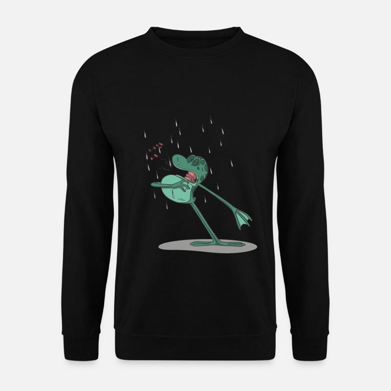 Lustiger Frosch singt im Regen - Unisex Pullover - Schwarz