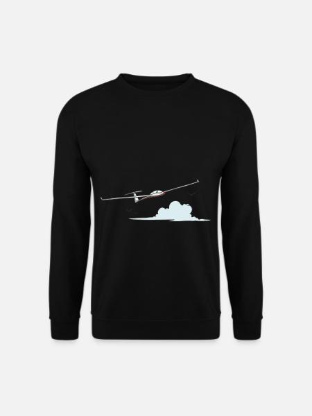 Segelflieger beim Fliegen über den Wolken - Unisex Pullover - Schwarz