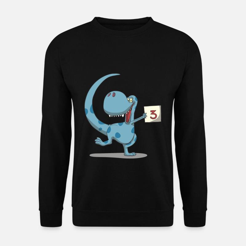 Dino Kindergeburtstag 3. Geburtstag Geschenk - Unisex Pullover - Schwarz
