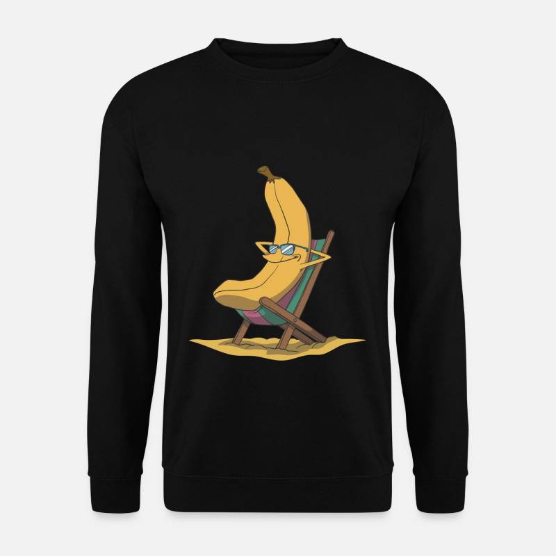 Banane im Liegestuhl - Unisex Pullover - Schwarz