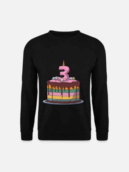 Geburtstagstorte Kindergeburtstag 3. Geburtstag - Unisex Pullover - Schwarz