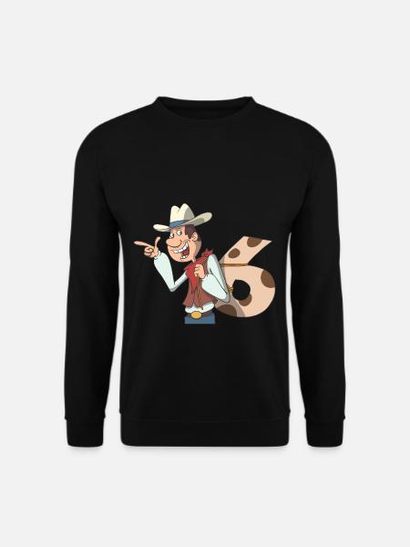 Cowboy children's birthday 6th birthday - Unisex Sweatshirt - black