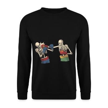 Skeleton while boxing - Unisex Sweatshirt - black - Front - Alina (178cm) & Michal (187cm)