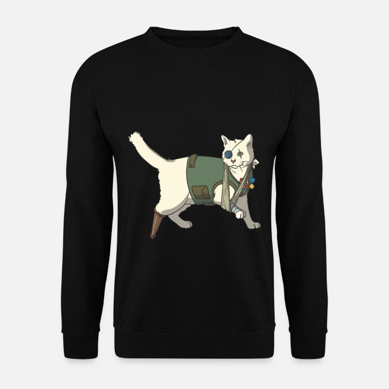 Veteran Katze Soldat - Unisex Pullover - Schwarz