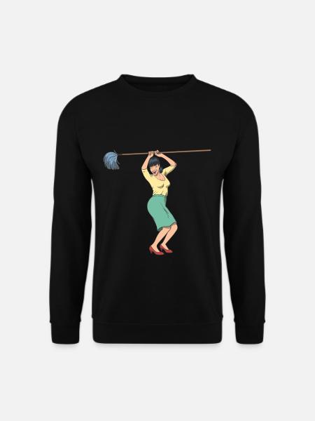 Putzfrau mit Reinigungmittel Vintage - Unisex Pullover - Schwarz