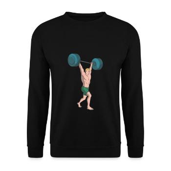 Barbell lifting weight lifting - Unisex Sweatshirt - black - Front - Alina (178cm) & Michal (187cm)