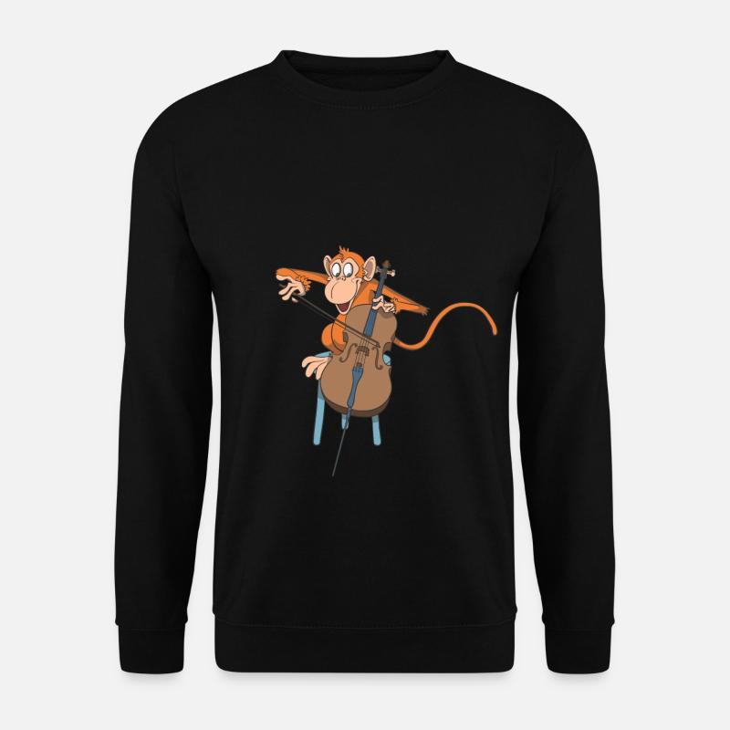 Monkey plays the cello - Unisex Sweatshirt - black