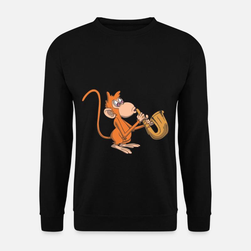Monkey plays the saxophone - Unisex Sweatshirt - black