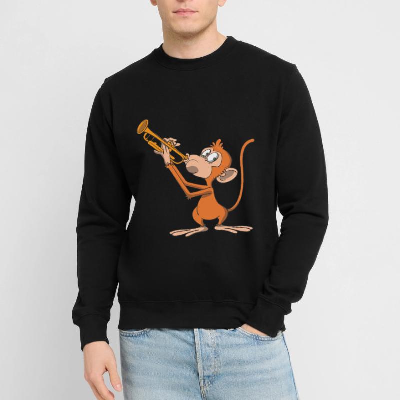 Le singe joue de la trompette Sweat-shirt Unisexe