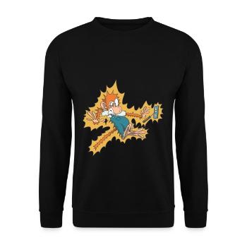 Electrician at the socket - Unisex Sweatshirt - black - Front - Alina (178cm) & Michal (187cm)